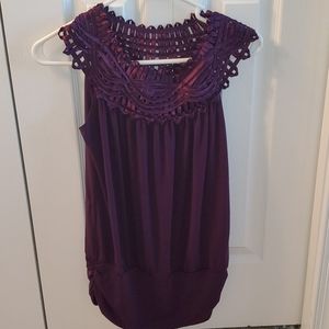 Purple dressy, sleeveless top